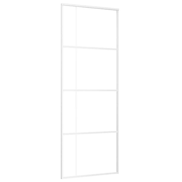 vidaXL Schiebetür ESG-Glas und Aluminium 76x205 cm Weiß 151680 günstig online kaufen