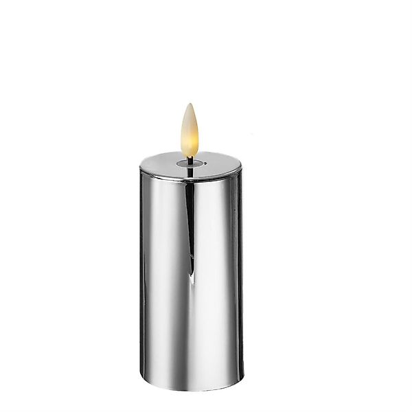 MARELIDA LED-Kerze silber glänzend festliche Kunststoff günstig online kaufen