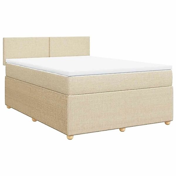 vidaXL Boxspringbett mit Matratze Creme 140x190 cm Stoff 3287449 günstig online kaufen