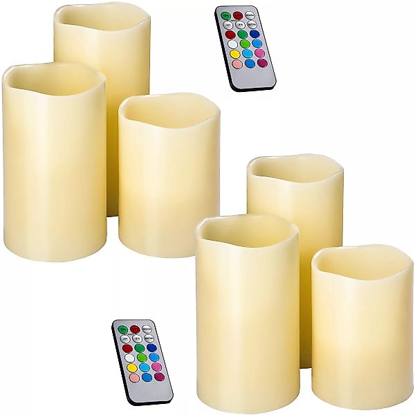 2 Sets LED-Kerzen mit Fernbedienung und Farbwechsel - weiß günstig online kaufen