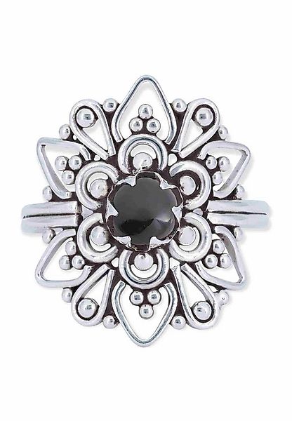 mantraroma Silberring MUDARA-EMPAT aus 925 Silber mit Onyx (Ring mit Schmuc günstig online kaufen
