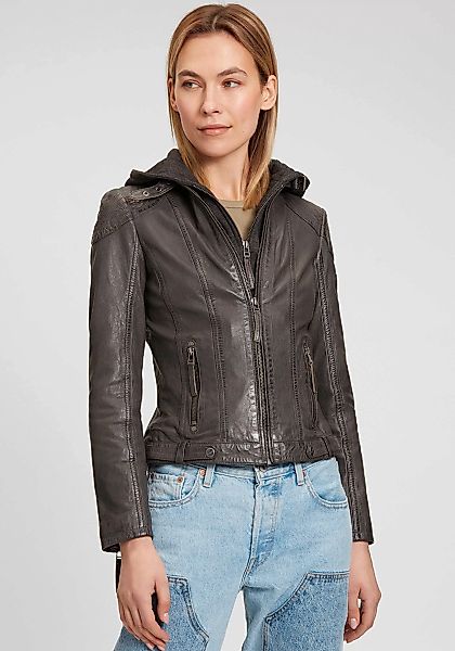 Mauritius Lederjacke "Cacey LEGV", mit Kapuze, mti Kapuze, Reißverschluss, günstig online kaufen