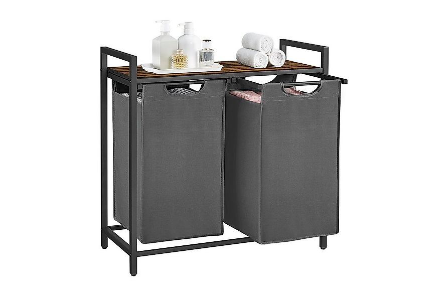 VASAGLE Wäschekorb, 2 Wäschesäcke aus Oxford-Gewebe, abnehmbar, 2 x 46 L günstig online kaufen