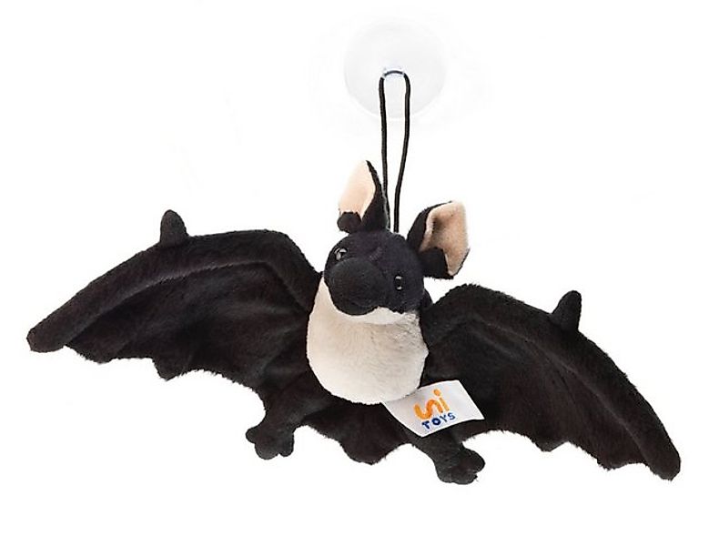 Uni-Toys Kuscheltier Fledermaus - braun oder schwarz - mit Saugnapf - 23 cm günstig online kaufen