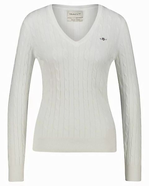 Gant Sweater "Strickpullover STRETCH COTTON CABLE V-NECK" günstig online kaufen