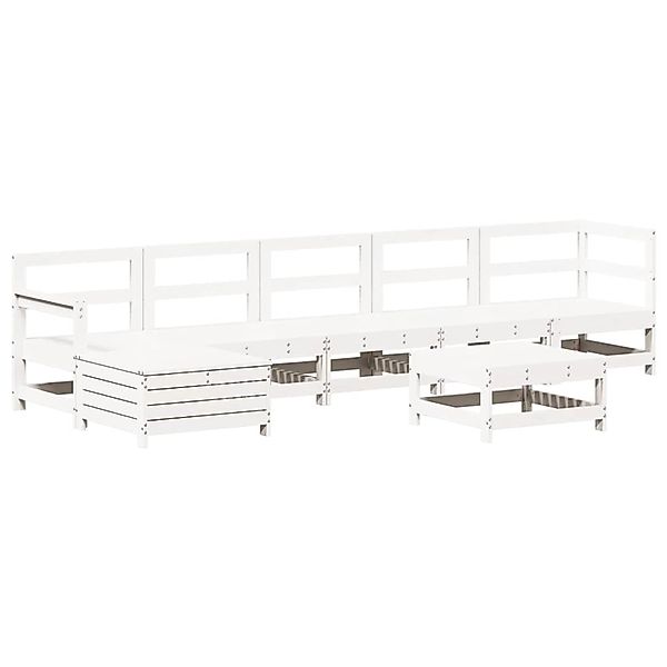 vidaXL 7-Tlg Garten-Lounge-Set Weiß Massivholz Kiefer 3250617 günstig online kaufen