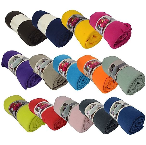 Wohndecke Decke Fleecedecke 130x170cm Polarfleece 14 versch. Unifarben Wohn günstig online kaufen