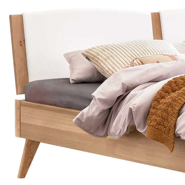 140x200 cm Bett Eiche hell geölt aus Massivholz 38 cm Einstiegshöhe günstig online kaufen