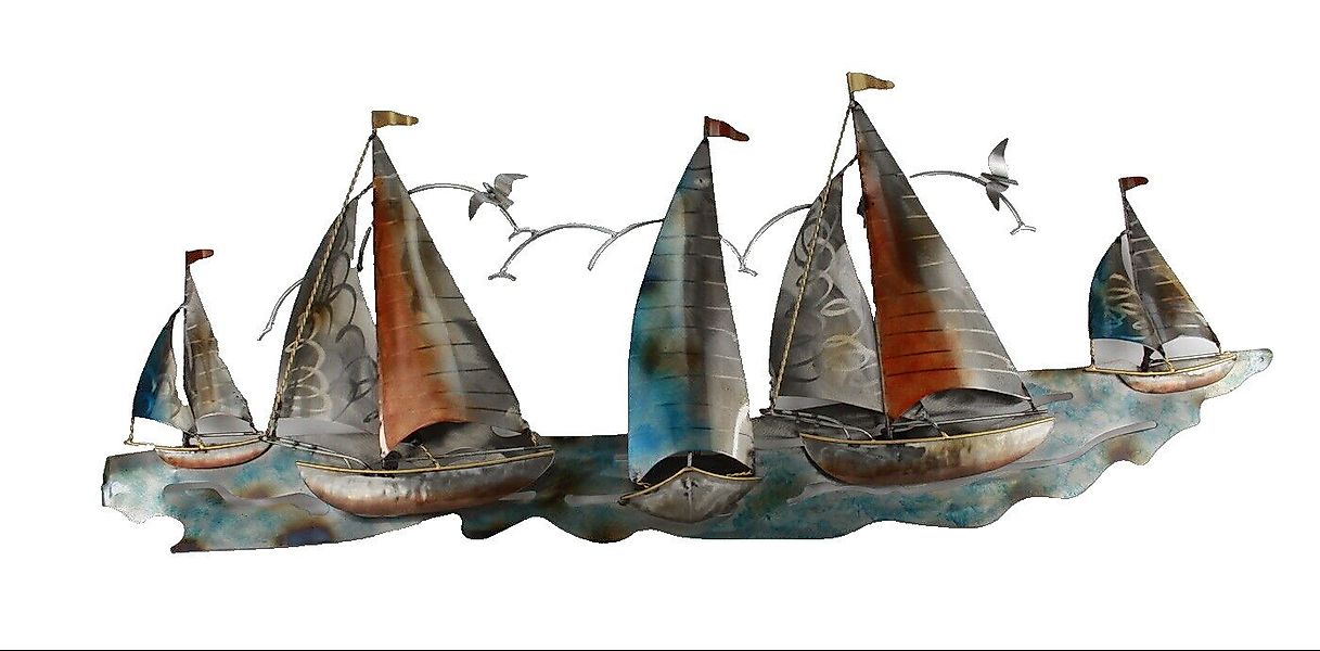 Kaufhaus le petit Wanddekoobjekt Wanddeko Schiff Metall Segelboot Maritim B günstig online kaufen