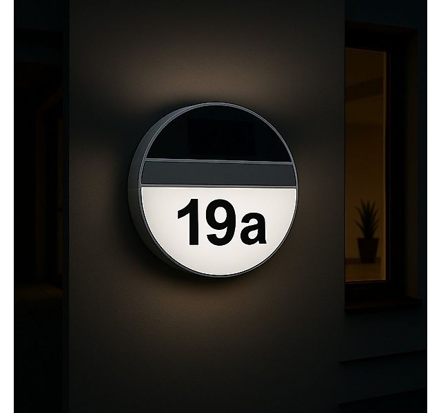 MeLiTec LED Außen-Wandleuchte Solar-Hausnummer mit Nummernset, Solar, LED f günstig online kaufen