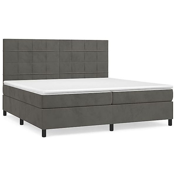 vidaXL Boxspringbett, Boxbett mit Matratze Dunkelgrau 200x200 cm Samt günstig online kaufen