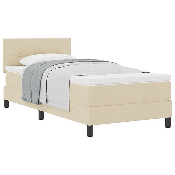 vidaXL Bett Boxspringbett mit Matratze Creme 100x200 cm Stoff (1-tlg) günstig online kaufen
