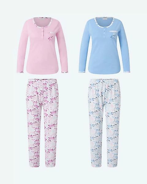 Helena Vera Pyjama in Pastell, Doppelpack günstig online kaufen