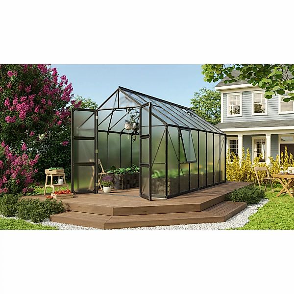 Vitavia Gewächshaus Olymp 11500 Schwarz 11,5 m² inkl. Fundament günstig online kaufen