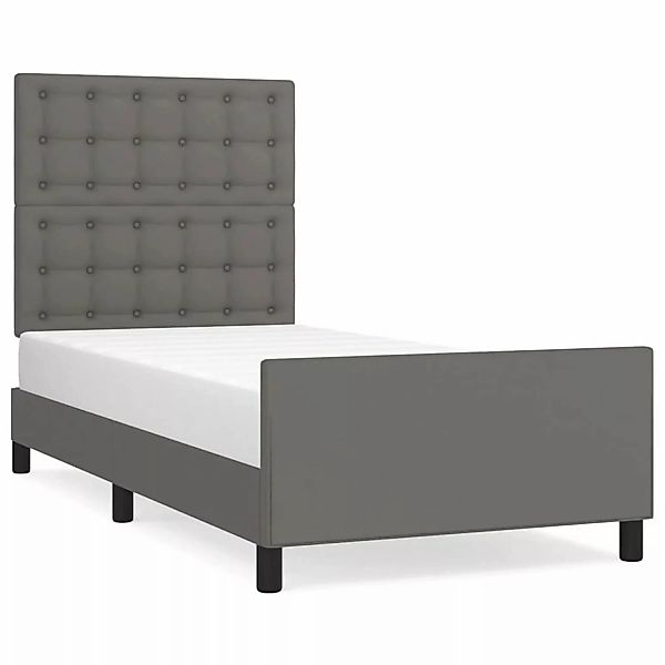 vidaXL Bettgestell mit Kopfteil Grau 90x200 cm Kunstleder Modell 21395051 günstig online kaufen