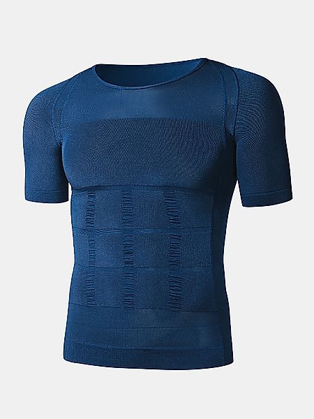 Herren Skinny Shapewear Shirts Sportliche Fitness Bauchkontrolle Einfarbige günstig online kaufen