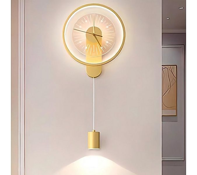 Forrlite Wandleuchte Innen, LED Wandleuchte, Wandlampe mit Uhr, LED fest in günstig online kaufen