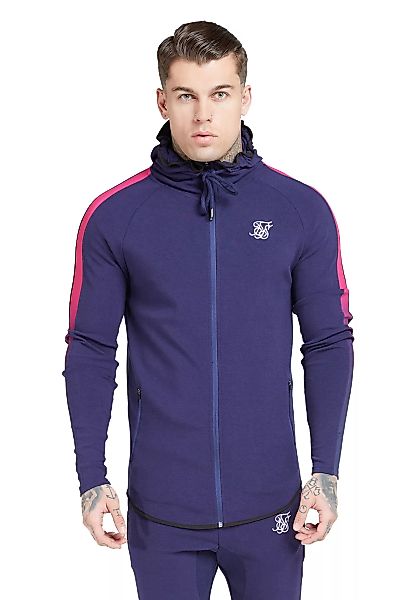 SikSilk Sweater Herren FADE PANEL ZIP THROUGH HOODIE SS-15360 Navy Neon Fad günstig online kaufen