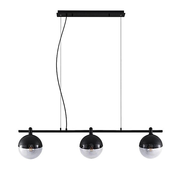 Lucande Pendelleuchte Dustian 9639222 Design Modern in Schwarz aus Glas 3-f günstig online kaufen