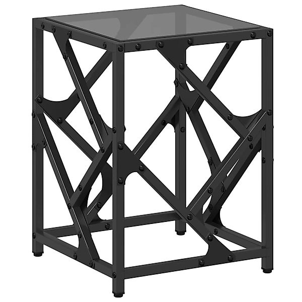vidaXL Couchtisch mit Glasplatte Schwarz 30x30x41 cm Stahl 845989 günstig online kaufen