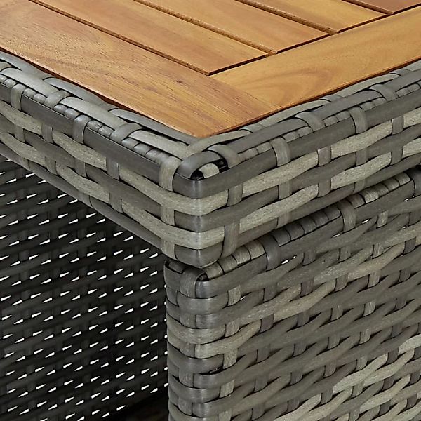 5-tlg. Gartenbar-set Mit Kissen Poly Rattan Grau günstig online kaufen