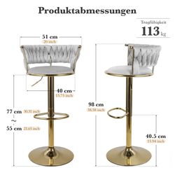 HawthyHome Barhocker Barstuhl mit Rückenlehne und günstig online kaufen
