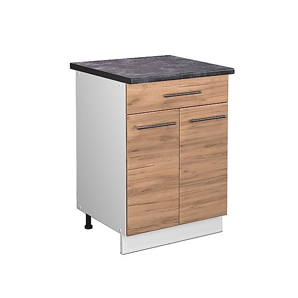 Vicco Küchenunterschrank Fame-Line Goldkraft Eiche/Weiß 60 cm mit Schublade günstig online kaufen
