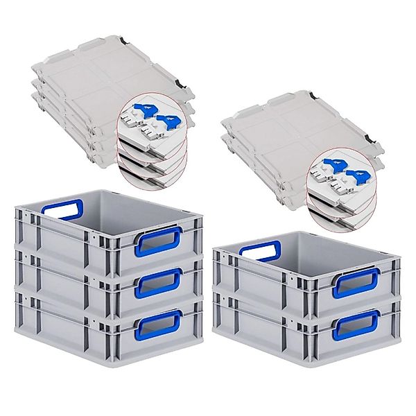 PROREGAL Spar Set 5x Eurobox Nextgen Color Mit Scharnierdeckel & Schiebesch günstig online kaufen