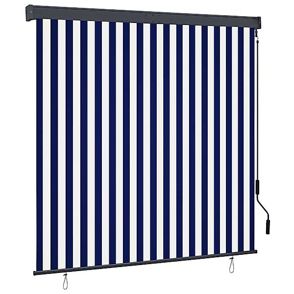 vidaXL Außenrollo 160x250 cm Blau und Weiß 145973 günstig online kaufen