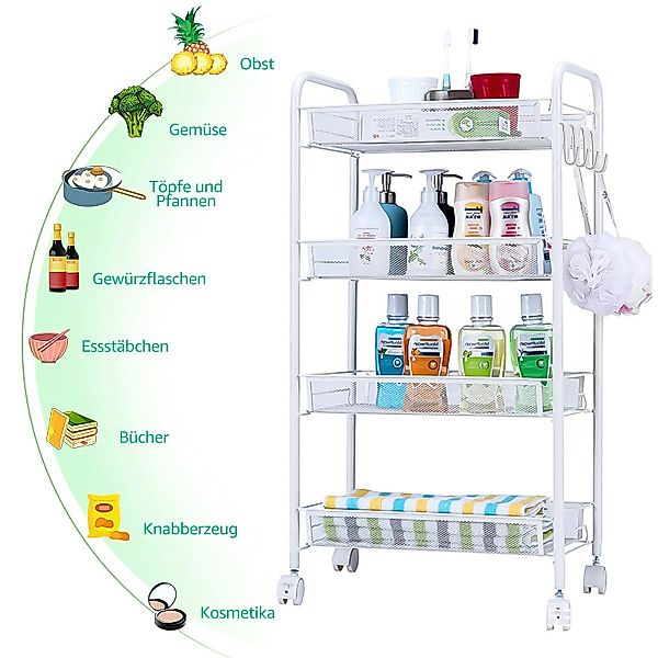 Simloveve Regal Ablageregalwagen mit 4 Ebenen, günstig online kaufen