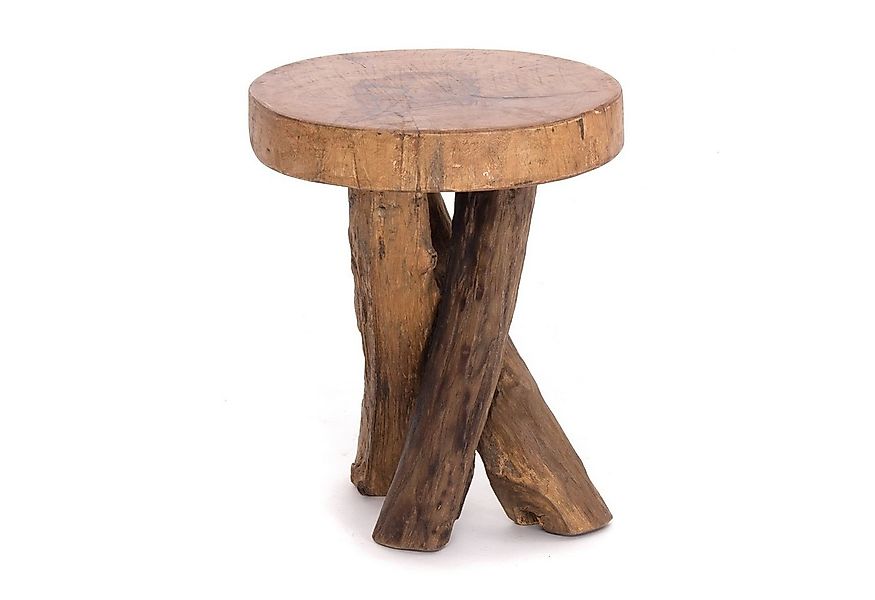 DESIGN DELIGHTS Beistelltisch RUNDER HOLZTISCH Holz massiv 40, 40x34cm (HxB günstig online kaufen