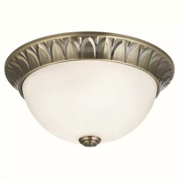 Runde Deckenlampe mit Glasschirm Bronze farben günstig online kaufen