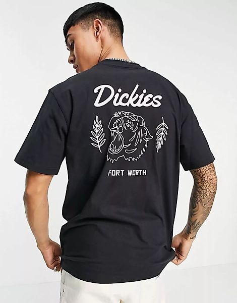 Dickies – T-Shirt in gebrochenem Schwarz mit Rückenprint günstig online kaufen