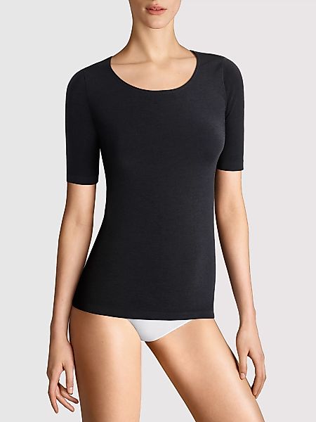 Wolford - Short Sleeve Crew Neck Shirt, Frau, black, Größe: L günstig online kaufen