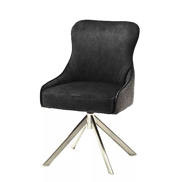 Esszimmer Stühle in Anthrazit Stoff drehbar (2er Set) günstig online kaufen