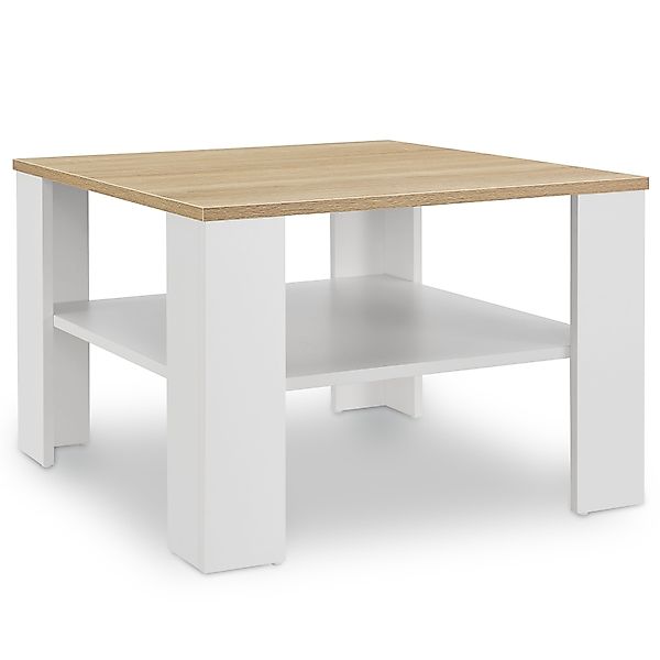 Juskys Couchtisch, Weiß / Holzoptik mit günstig online kaufen