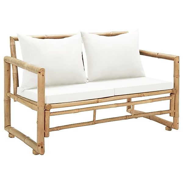 furnicato 2-Sitzer Gartensofa mit Polstern Bambus günstig online kaufen