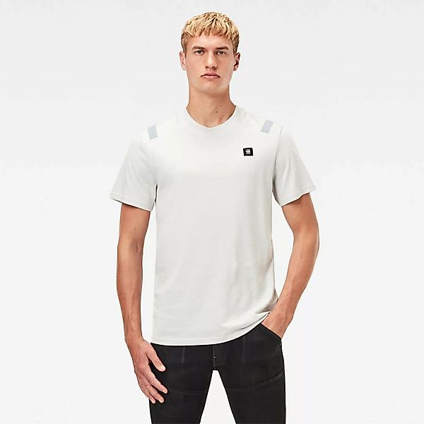 G-star Shoulder Tape Reflective Logo+ Ribbed Kurzarm T-shirt XS Cool Grey günstig online kaufen