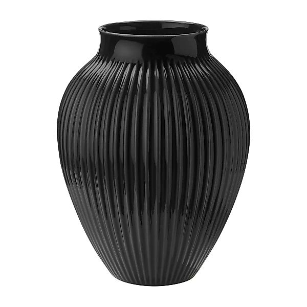Knabstrup Vase gerippt 35cm Schwarz günstig online kaufen