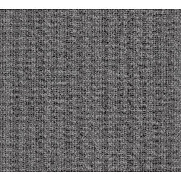 PROFHOME 387441-GU Uni Tapete Textiloptik Matt Anthrazit Grau Schwarz 0,53 günstig online kaufen