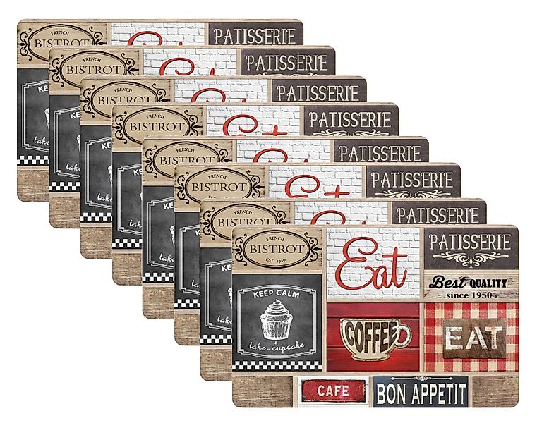 dynamic24 Platzset Coffee Shop, (8-St), Tischset günstig online kaufen