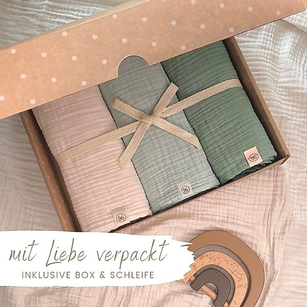 Babydecke Mulltücher 3er-SET gekreppt, Spucktuch 64x64 günstig online kaufen