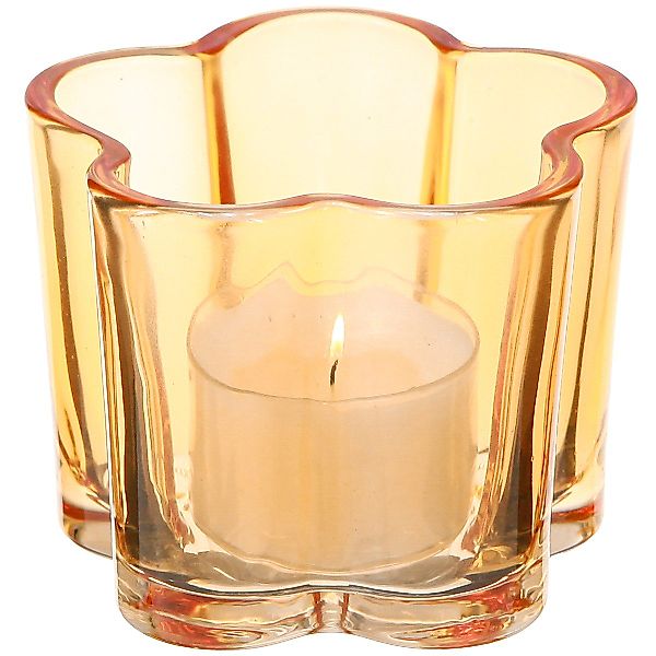 Viana Tischvase Glas Teelichthalter Blume Orange günstig online kaufen