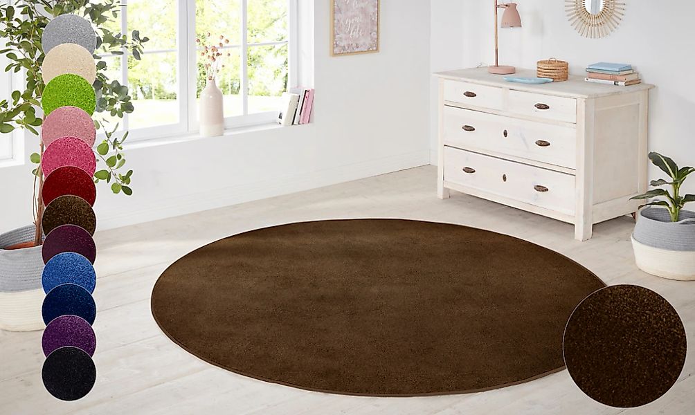 HANSE Home Teppich "Shashi" rund 8,5 mm Höhe Kurzflor, Unifarben, Teppich, günstig online kaufen
