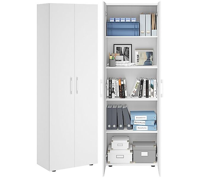 Bellamio Mehrzweckschrank Apol (Weiß) Aktenschrank mit 2 Türen & 5 Fächern, günstig online kaufen