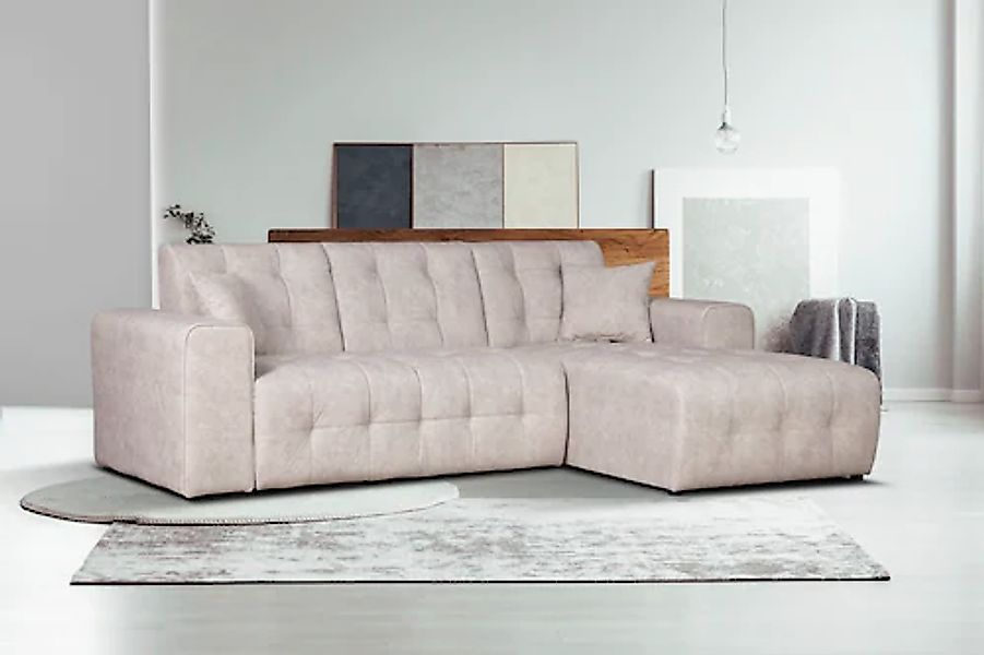 Home affaire Ecksofa »Nosia L-Form«, incl. 2 Zierkissen, mit feiner Steppun günstig online kaufen