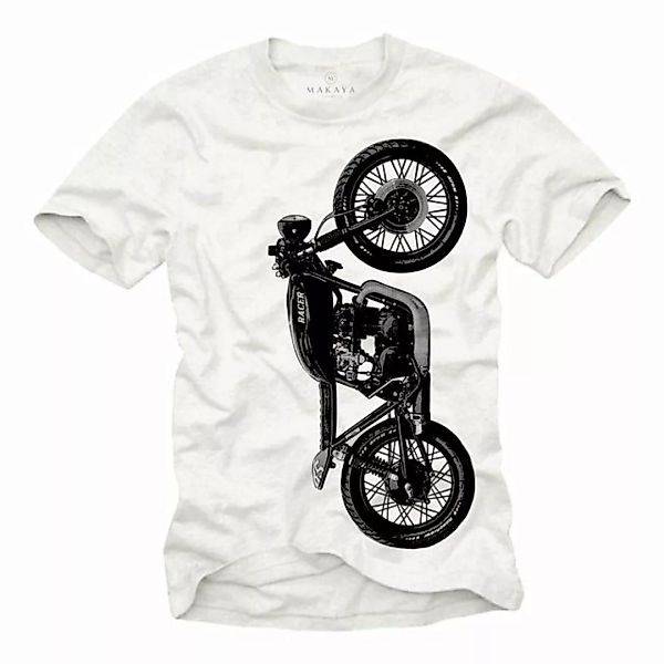 MAKAYA T-Shirt Männer Biker Motiv Cafe Racer Motorrad Bekleidung Motorradfa günstig online kaufen