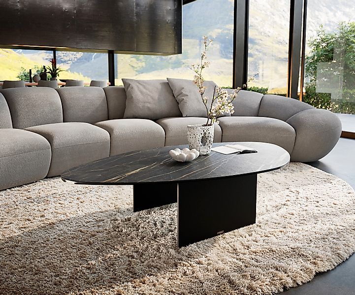 Couchtisch Edge Organisch 140x76 cm Keramik Laminam® Noir Desir Braun Salto günstig online kaufen