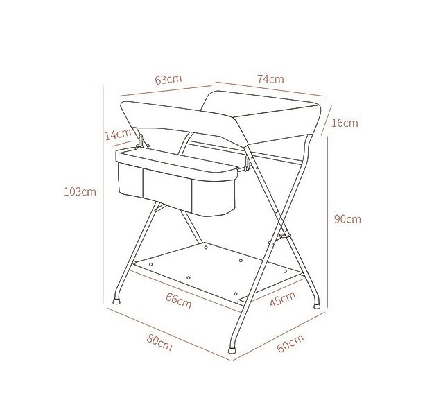 GarveeMore Wickeltisch Klappbare,Mobiler Wickeltisch Mit Lagerregal und Abl günstig online kaufen