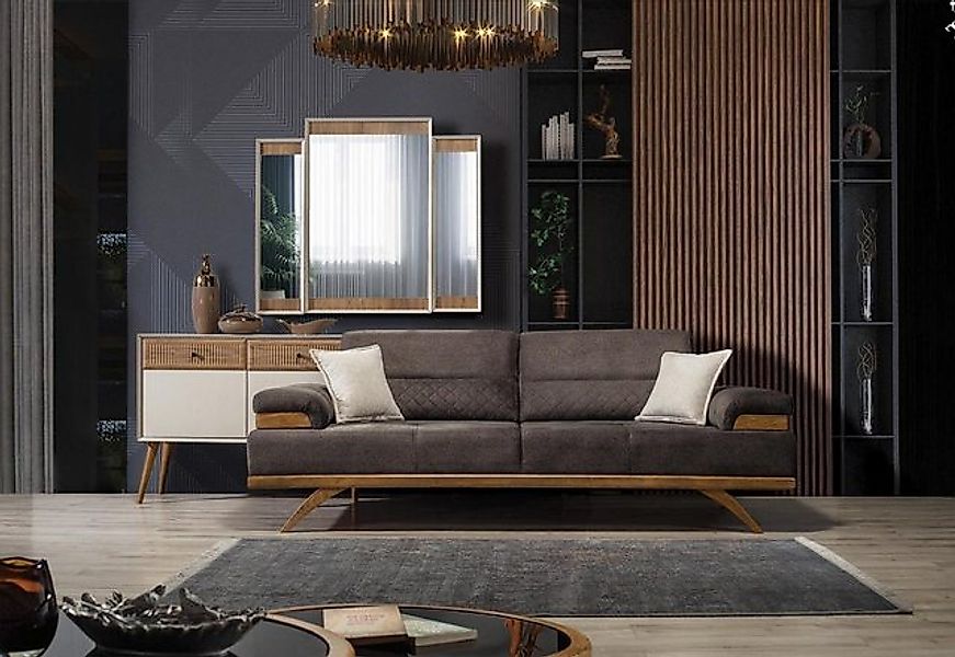 Xlmoebel Sofa Neue Designer 3-Sitzer Polstercouch aus Stoff - Sofa mit mode günstig online kaufen